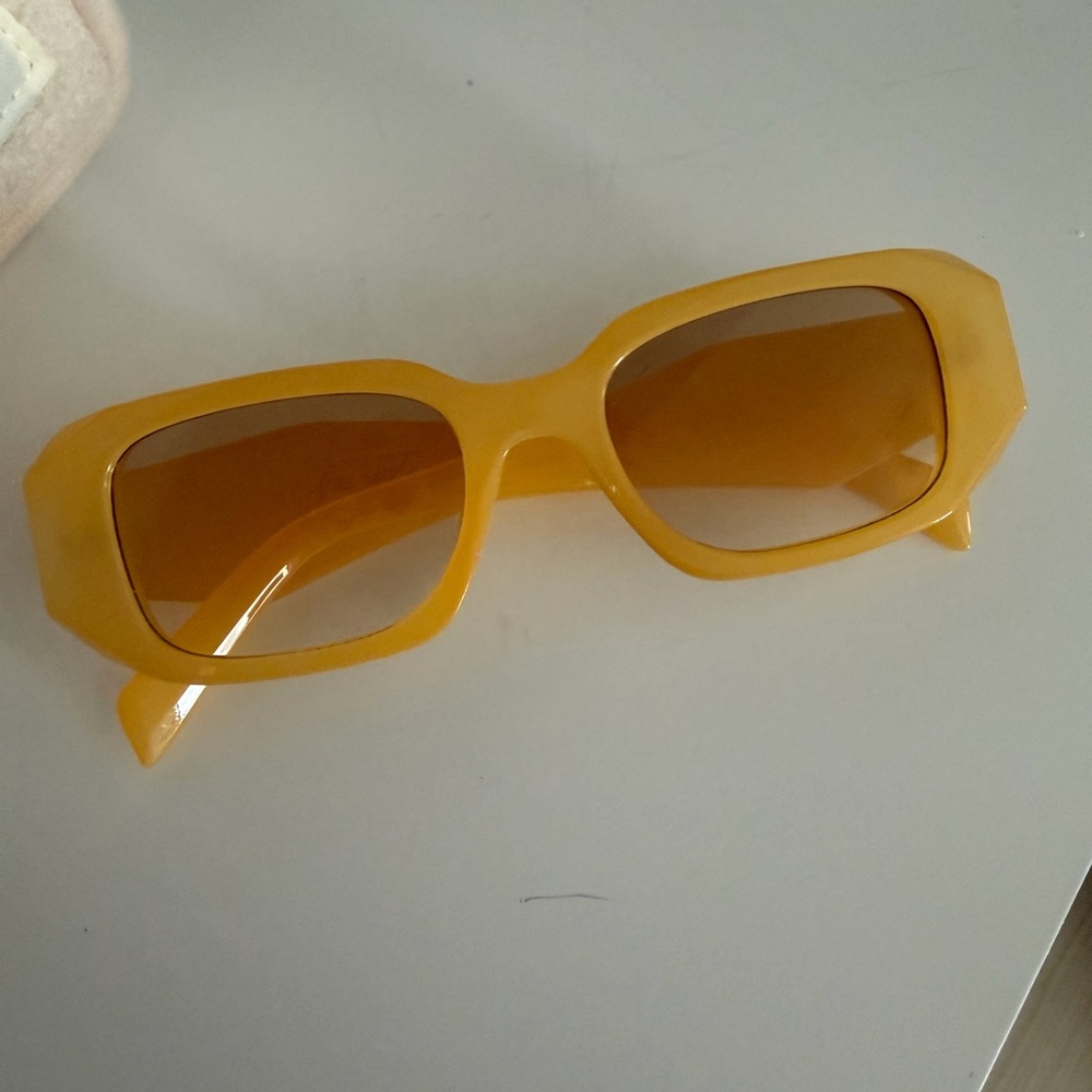 Free People Yellow Rectangular Sunglasses